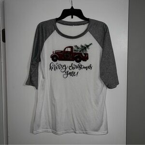 Christmas Truck Raglan Tee